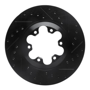 Chevrolet Colorado Brake Rotor (1) - Front Right - R1 Concepts - Drilled & Slotted - Black - `04-`08